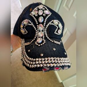 Fleur-de-lis denim cap